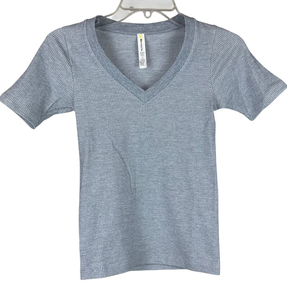 Athleta Renew Seamless V-Neck Tee Tempest Violet Women's Size XXS NWT